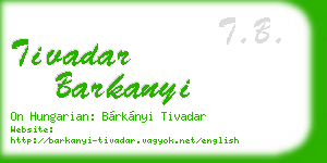tivadar barkanyi business card